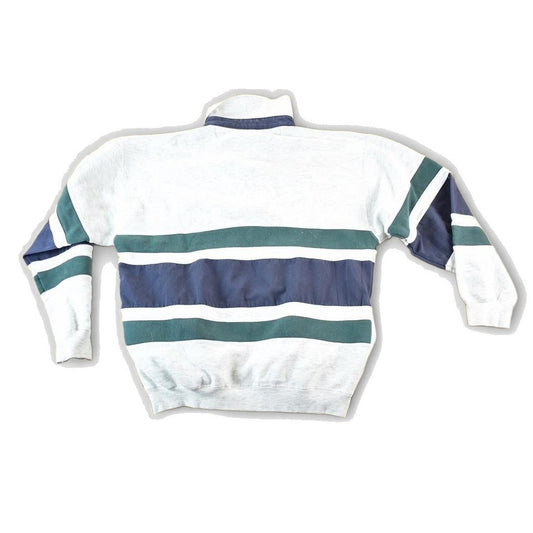 Vintage 1990s AZ Sport Quarter Button Crewneck Sweatshirt Mens M from propervintagecanada