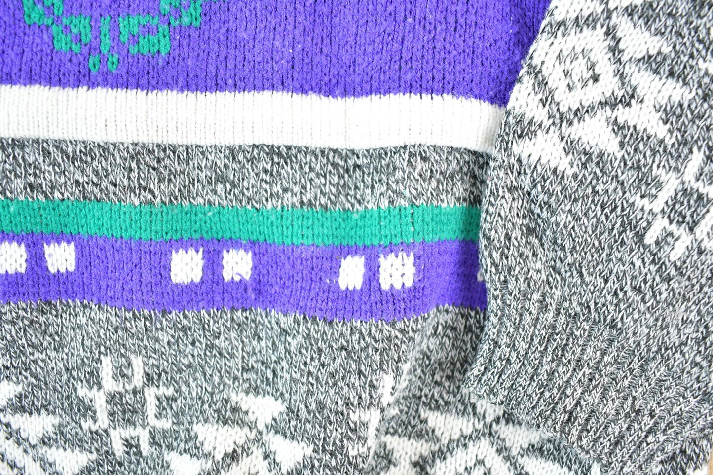 Vintage 1990s Aztec All Over Print Knit Abstract Pattern Crewneck Sweater Men's L from propervintagecanada