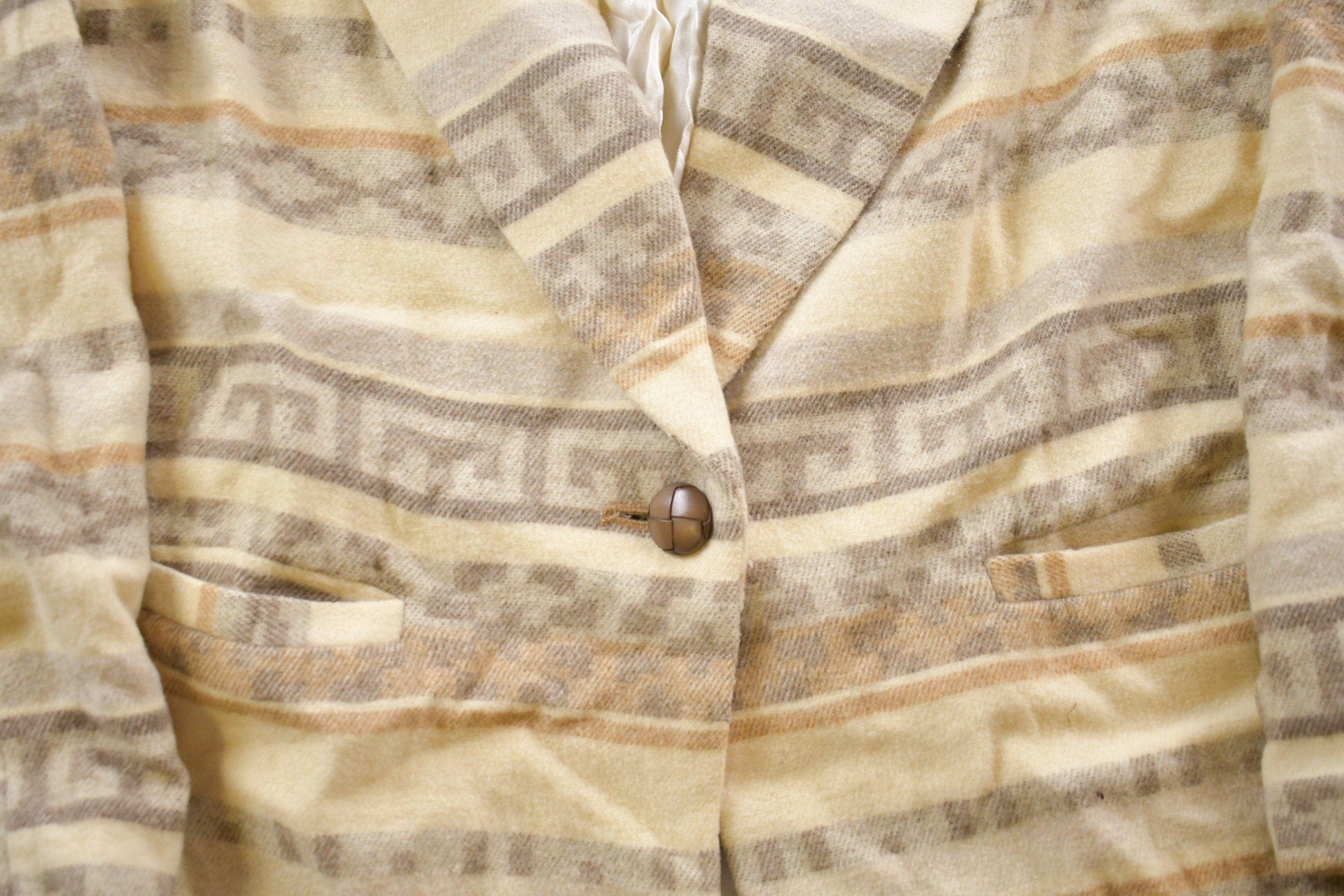 Vintage 1990s Aztec All Over Print Wool Blazer Women's M from propervintagecanada