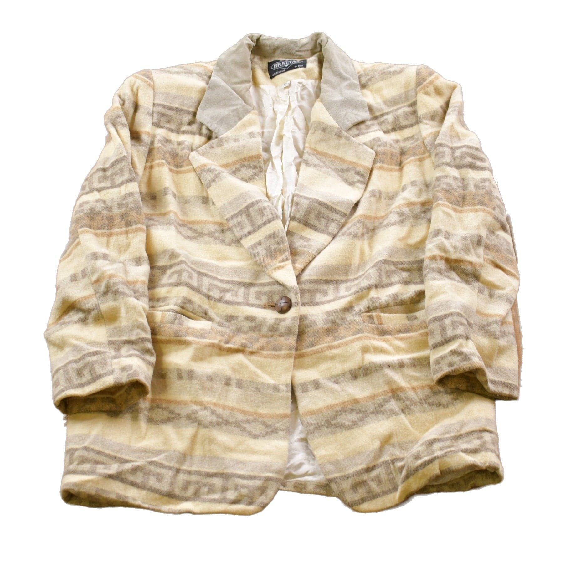 Vintage 1990s Aztec All Over Print Wool Blazer Women's M from propervintagecanada