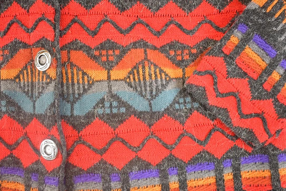 Vintage 1990s Aztec Button Up Knit Sweater Women's L from propervintagecanada