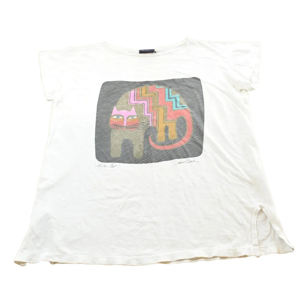 Vintage 1990s Aztec Cat Laurel Burch Art T Shirt Mens XL from propervintagecanada