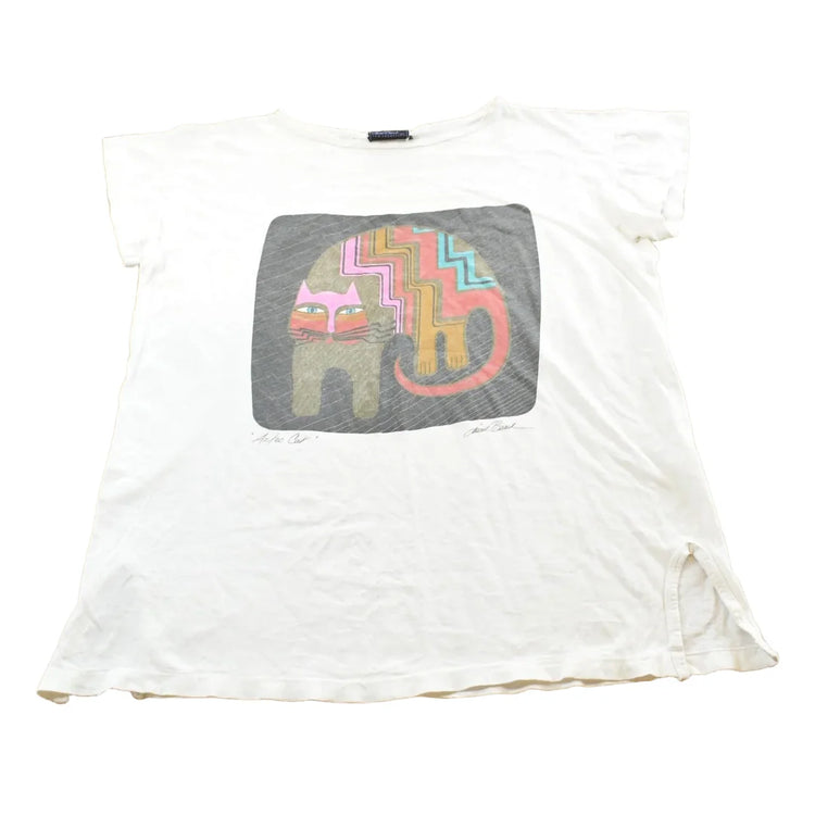Vintage 1990s Aztec Cat Laurel Burch Art T Shirt Mens XL from propervintagecanada