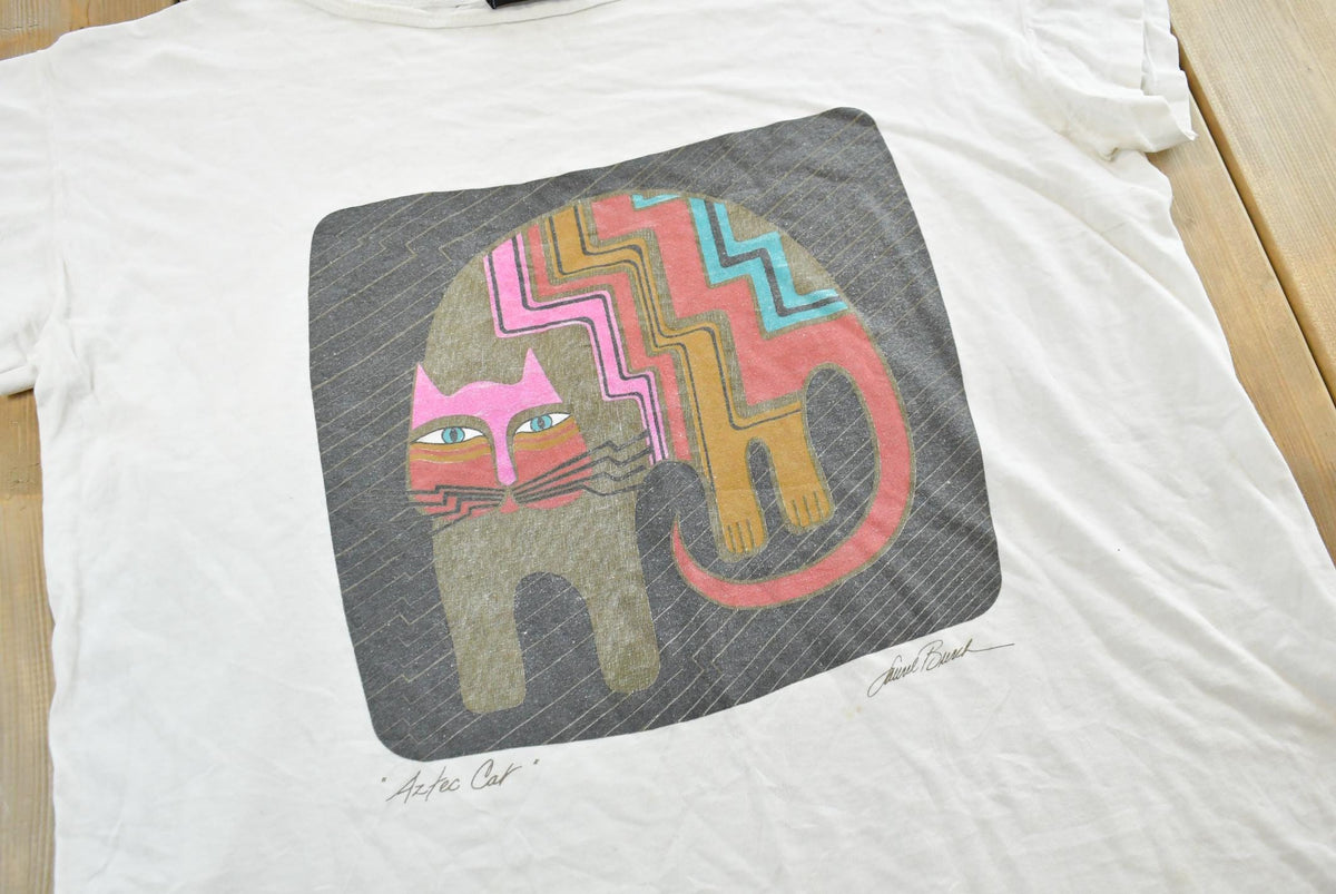 Vintage 1990s Aztec Cat Laurel Burch Art T Shirt Mens XL from propervintagecanada
