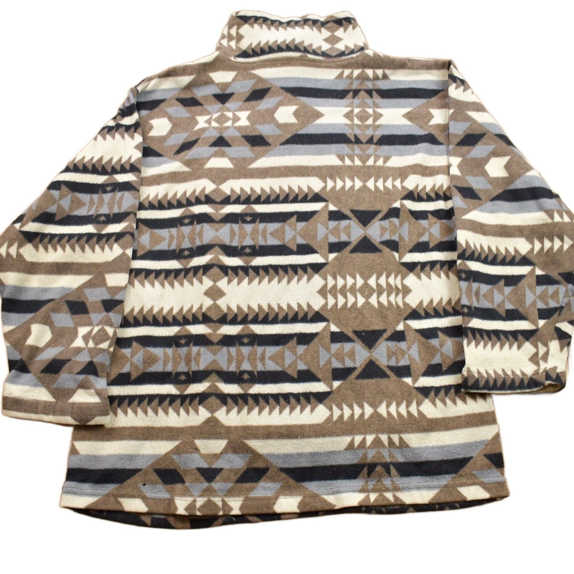 Vintage 1990s Aztec Chevron Patterned Light Fleece Sweater Men's Medium from propervintagecanada