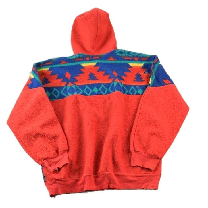 Vintage 1990s Aztec Off Day Fashion Fleece Outdoorsman Hooded Sweater Men's XL from propervintagecanada