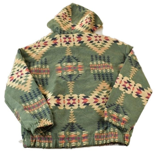 Vintage 1990s Aztec Oversized Fleece Outdoorsman Hoodie Sweater Men's 2XL from propervintagecanada