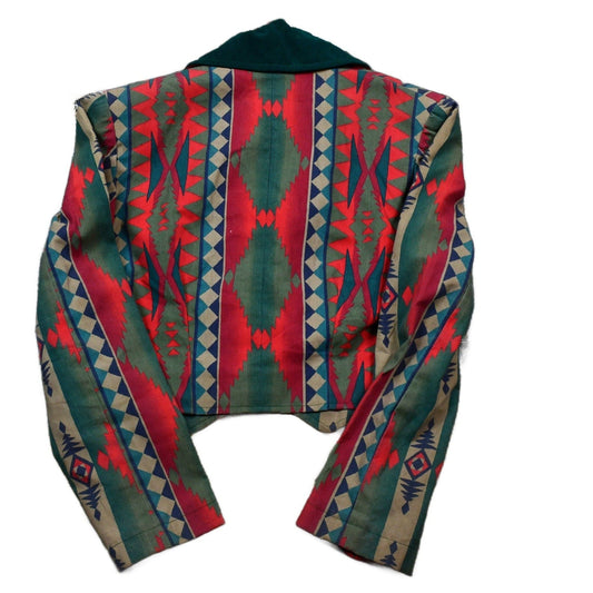 Vintage 1990s Aztec Pattern Cropped Blazer Jacket Men's Medium from propervintagecanada