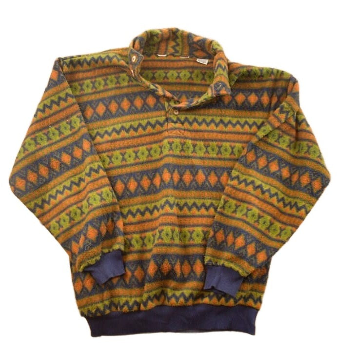 Vintage 1990s Aztec Pattern Fleece Sweater Men's S from propervintagecanada