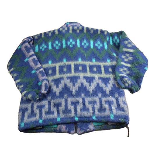 Vintage 1990s Aztec Pattern Heavy Fleece jacket Men's XL from propervintagecanada