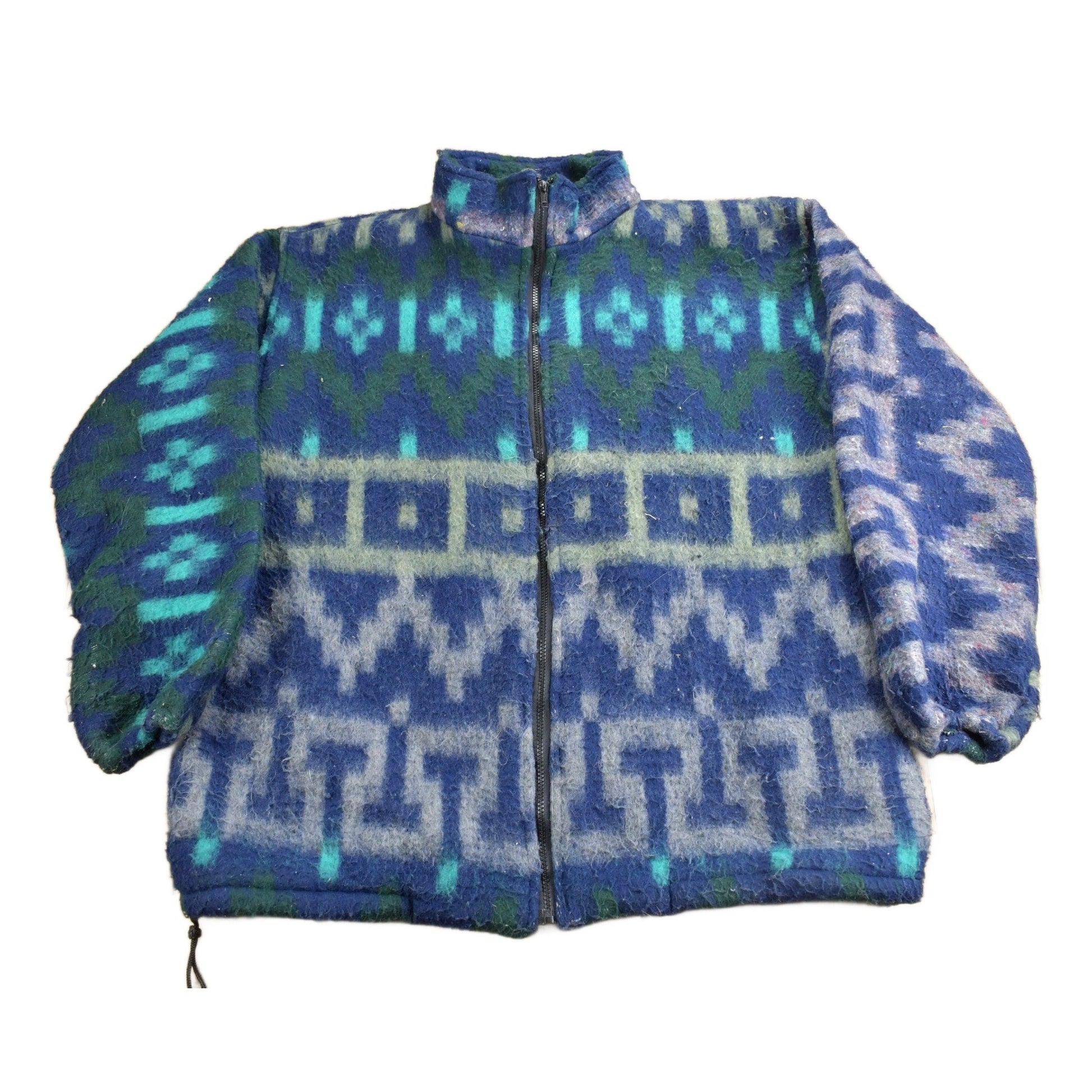 Vintage 1990s Aztec Pattern Heavy Fleece jacket Men's XL from propervintagecanada
