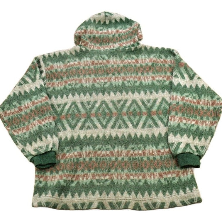 Vintage 1990s Aztec Pattern Knitted Hoodie Men's Small from propervintagecanada