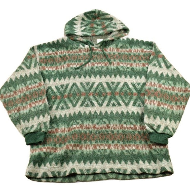 Vintage 1990s Aztec Pattern Knitted Hoodie Men's Small from propervintagecanada