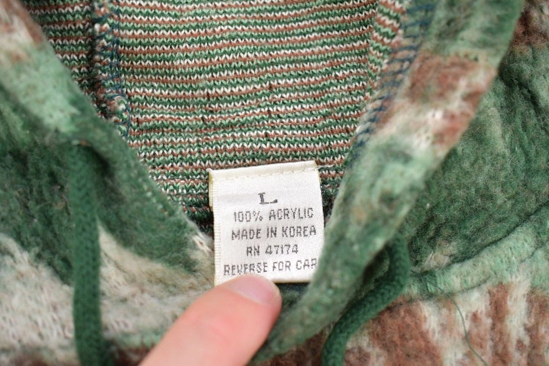 Vintage 1990s Aztec Pattern Knitted Hoodie Men's Small from propervintagecanada