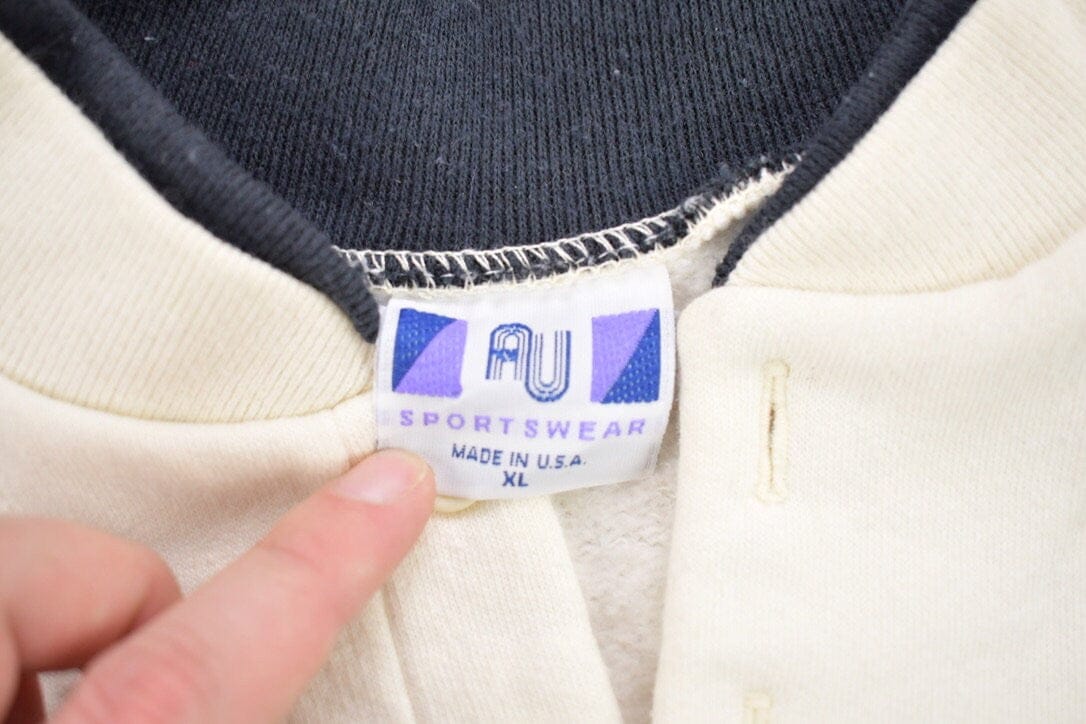 Vintage 1990s Aztec Pattern Quarter Button Up Sweatshirt Men's Large from propervintagecanada