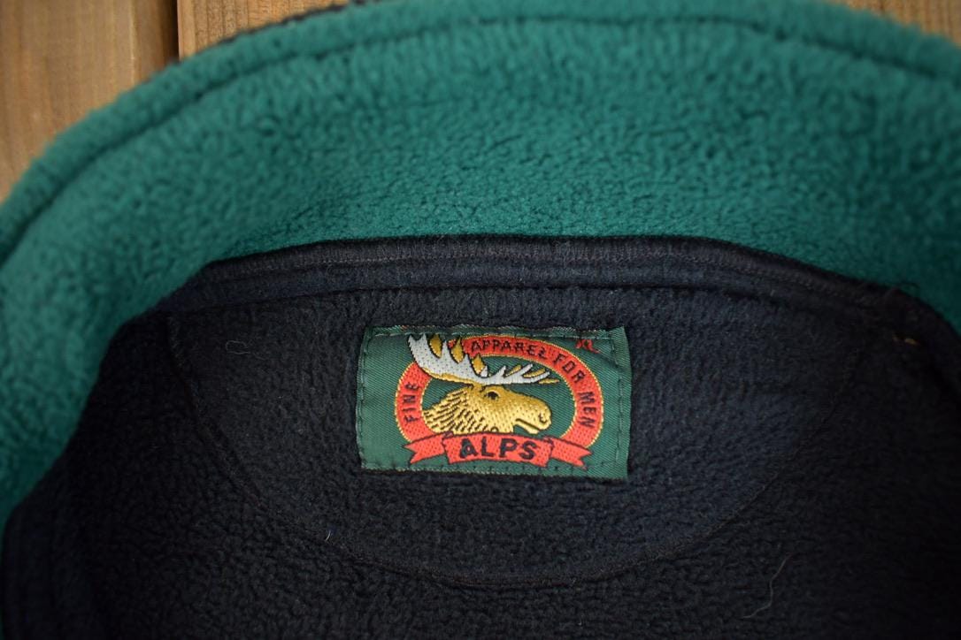 Vintage 1990s Aztec Pattern Quater Zip Fleece Sweater - XL from propervintagecanada