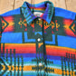 Vintage 1990s Aztec South Western Pattern Button Up Fleece Sweater Men's XL from propervintagecanada