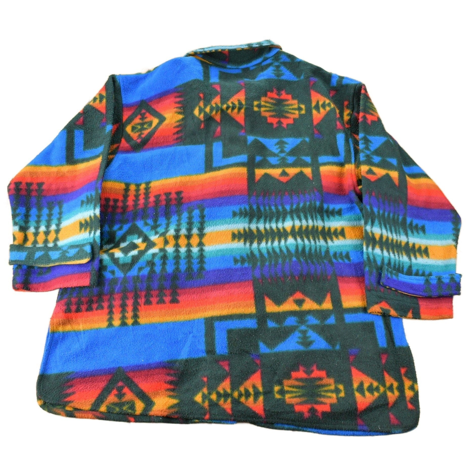 Vintage 1990s Aztec South Western Pattern Button Up Fleece Sweater Men's XL from propervintagecanada