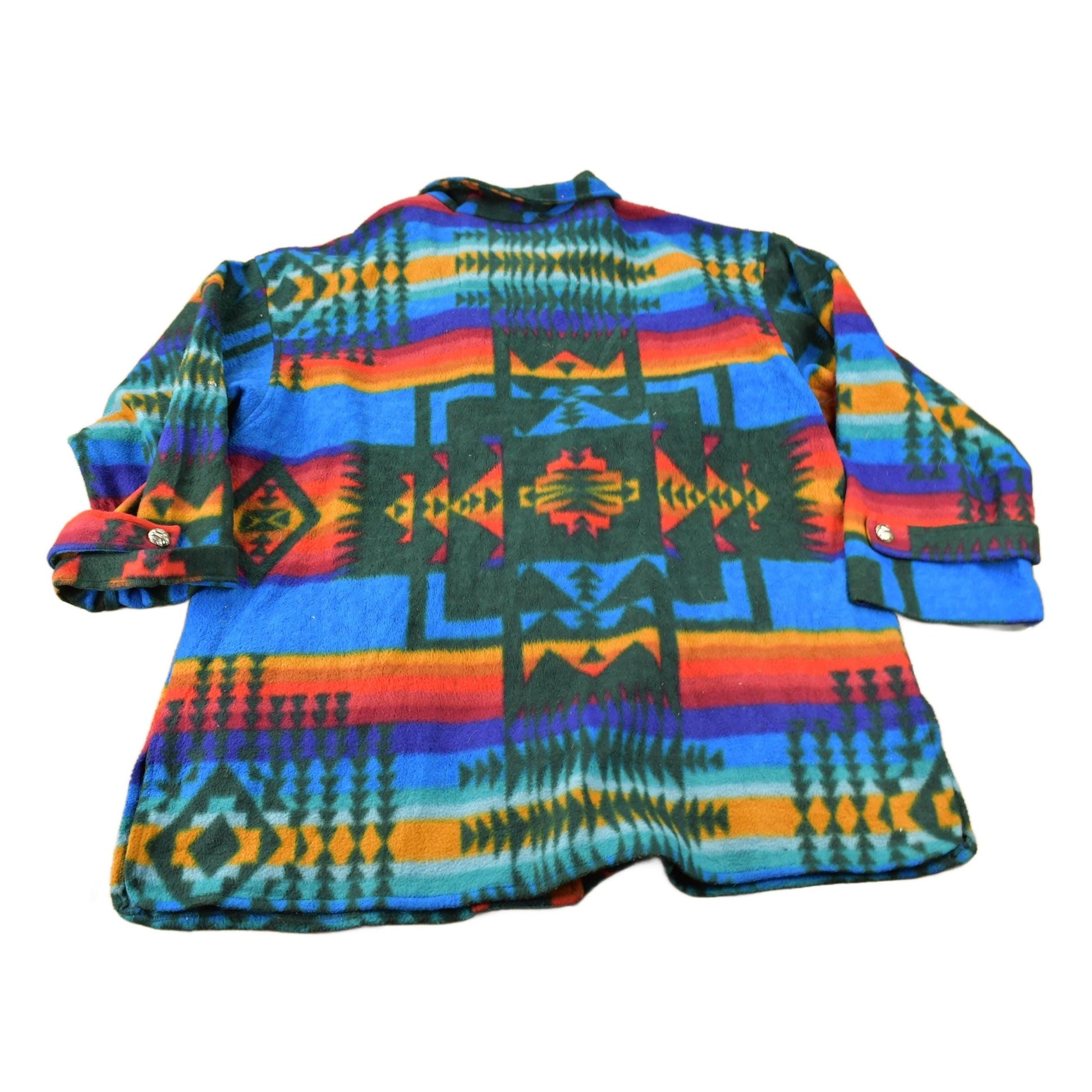Vintage 1990s Aztec South Western Pattern Button Up Fleece Sweater OSFA from propervintagecanada