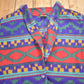 Vintage 1990s Aztec Theme All Over Print Fleece Sweater Men's XL from propervintagecanada