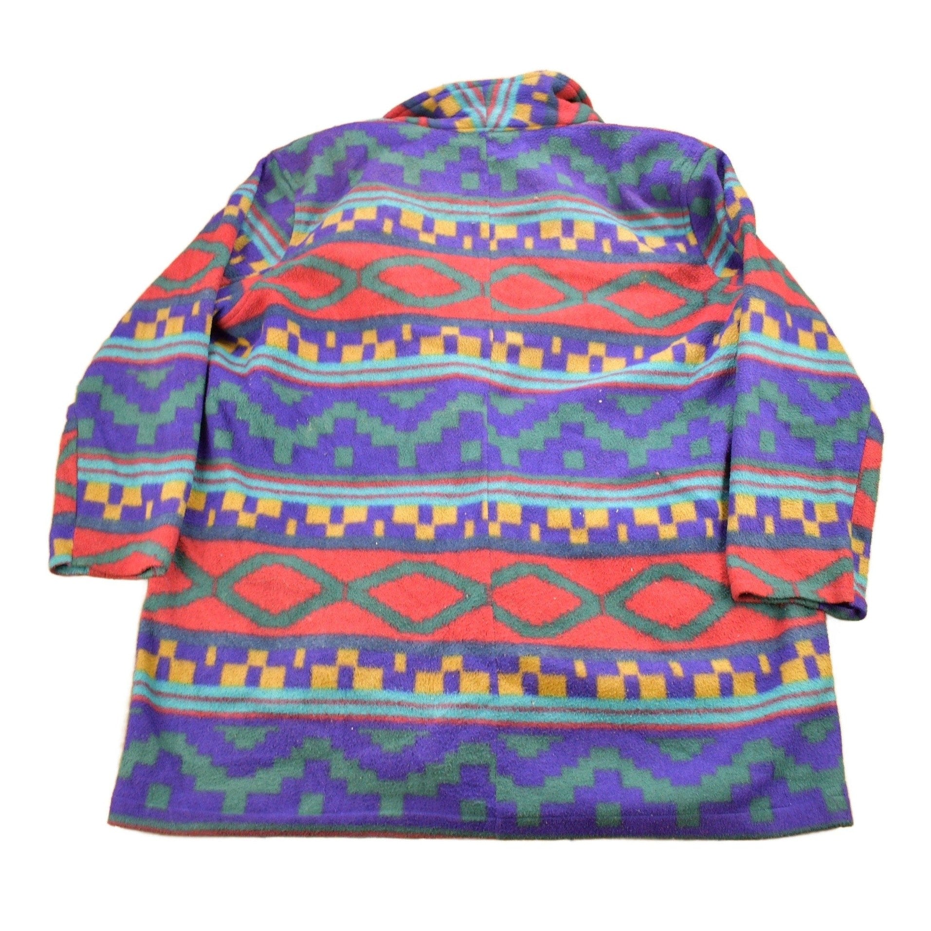 Vintage 1990s Aztec Theme All Over Print Fleece Sweater Men's XL from propervintagecanada