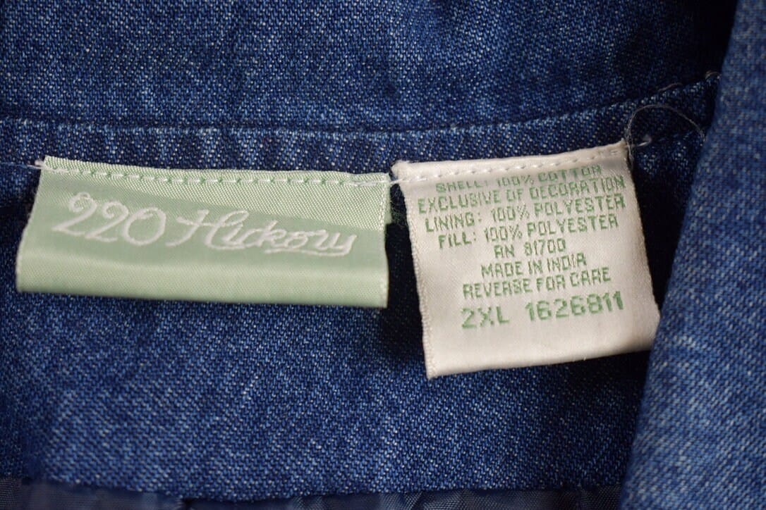 Vintage 1990s Aztec Western Denim Jean Jacket Men's 2XL from propervintagecanada