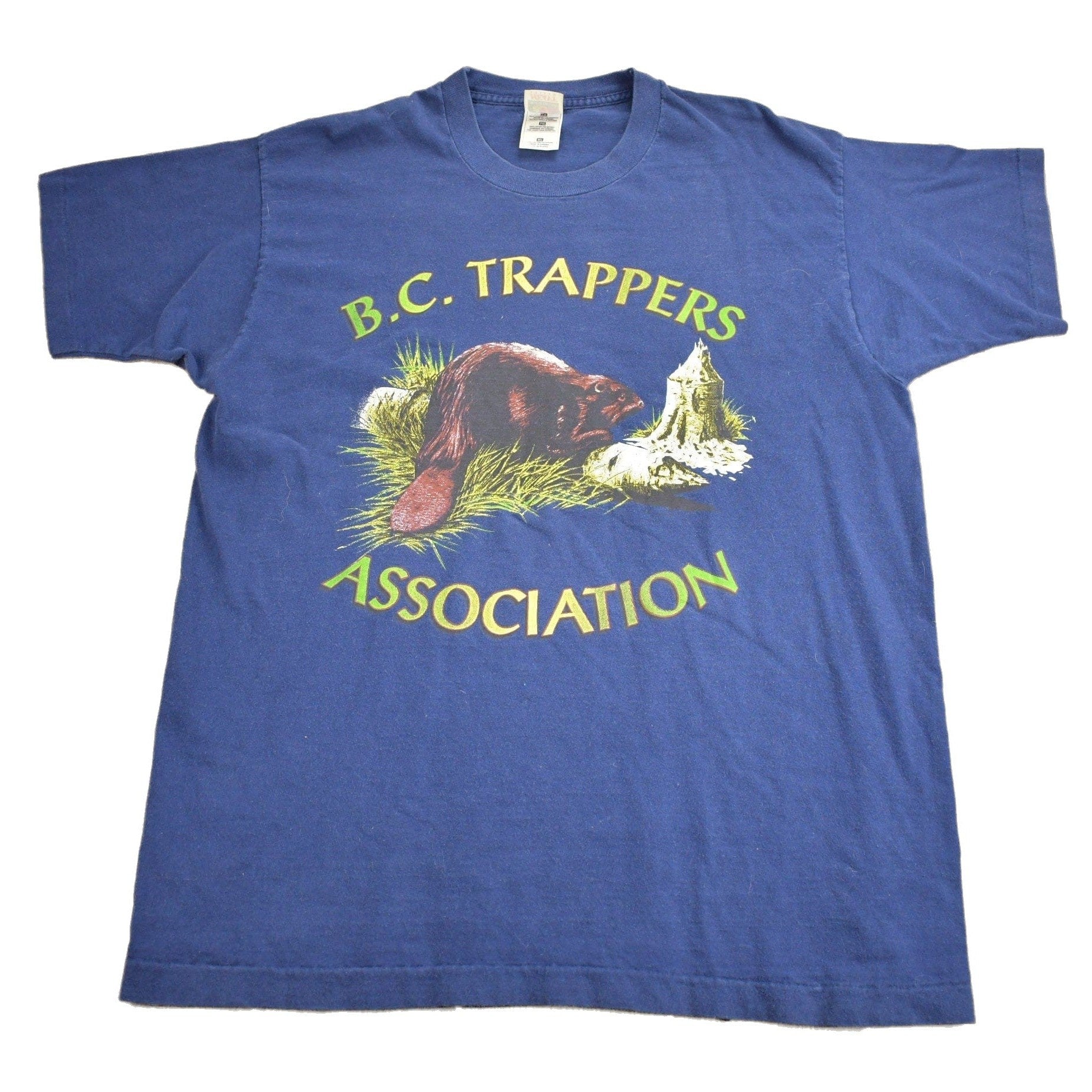 Vintage 1990s B.C. Trappers Association Graphic T Shirt Men's XL from propervintagecanada
