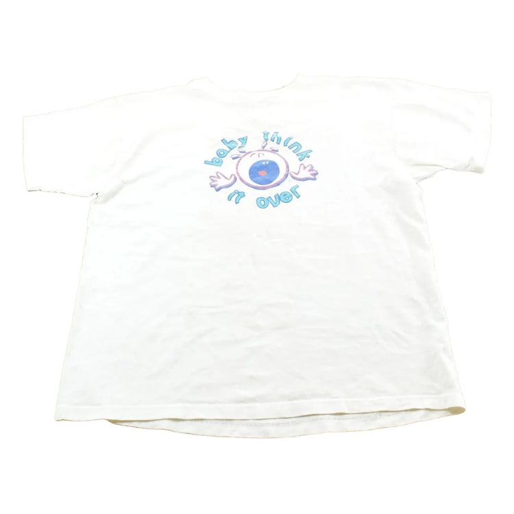 Vintage 1990s Baby Think It Over Funny Graphic T-Shirt Mens L from propervintagecanada