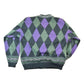Vintage 1990s Bachrach Wool Blend Argyle Print Knit Cardigan Sweater Mens M from propervintagecanada