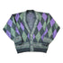 Vintage 1990s Bachrach Wool Blend Argyle Print Knit Cardigan Sweater Mens M from propervintagecanada