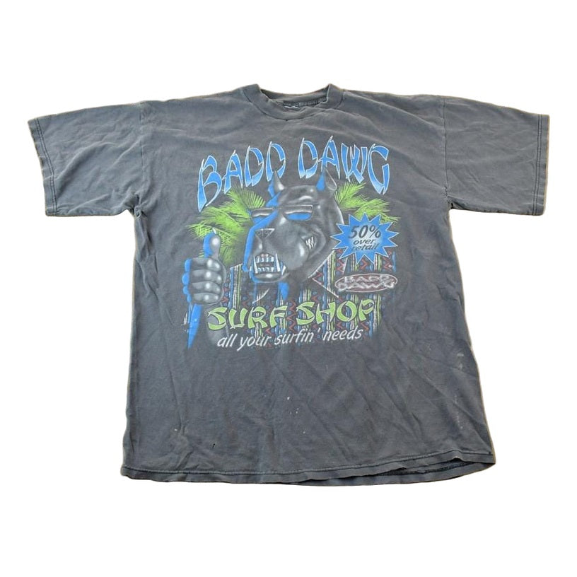Vintage 1990s Bad Dog Surf Show Souvenir Single Stitch Graphic Print T-Shirt Men's XL from propervintagecanada