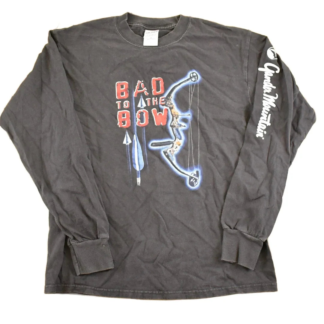 Vintage 1990s Bad To The Bow Souvenir Bow And Arrow Crewneck Shirt Men's M from propervintagecanada