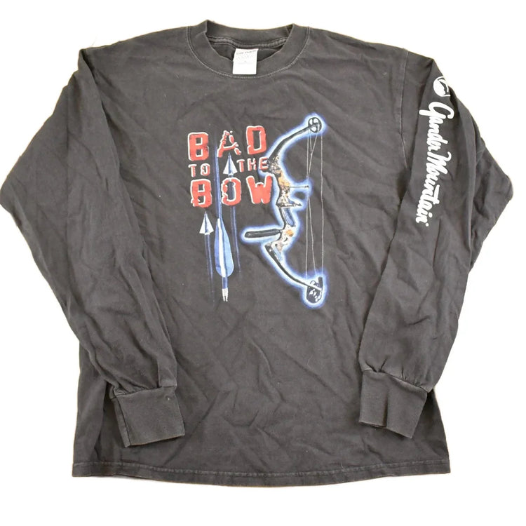 Vintage 1990s Bad To The Bow Souvenir Bow And Arrow Crewneck Shirt Men's M from propervintagecanada