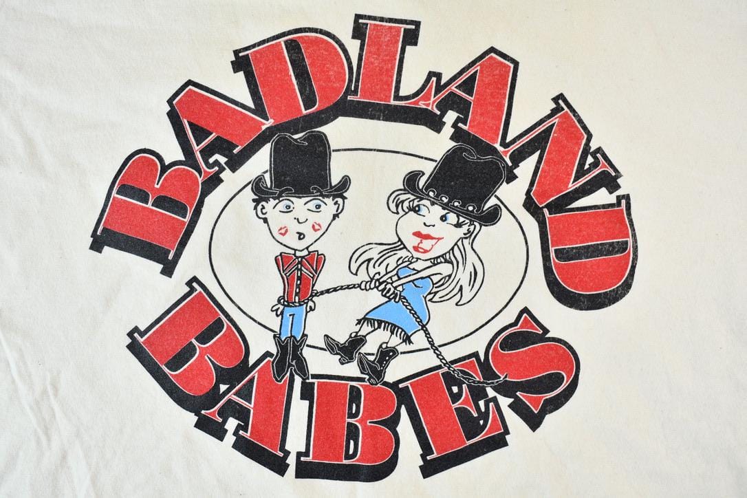 Vintage 1990s Badland Babes Old West Cowboys Graphic T-Shirt Men's Large from propervintagecanada