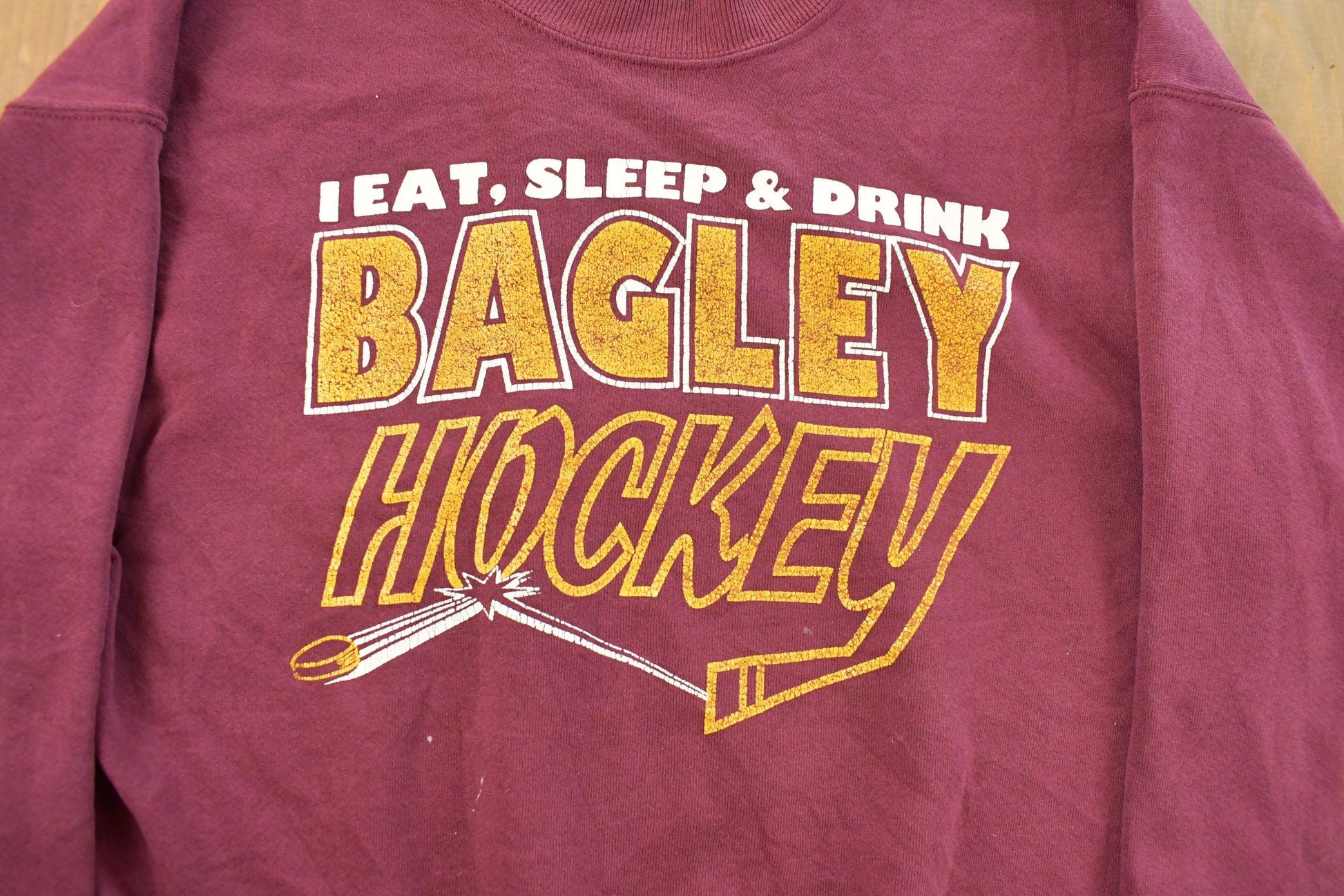 Vintage 1990s Bagley Hockey Crewneck Sweatshirt Men's XL from propervintagecanada
