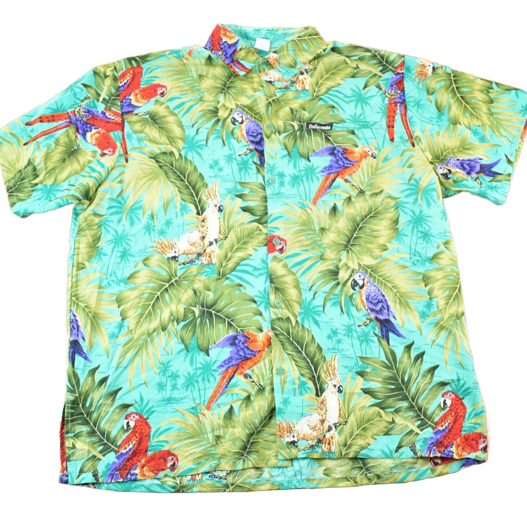 Vintage 1990s Bahamas AOP Button Up Shirt Mens XL from propervintagecanada