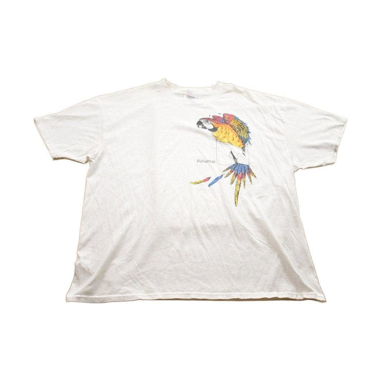 Vintage 1990s Bahamas Parrot Bird Theme Graphic T-Shirt Men's 2XL from propervintagecanada