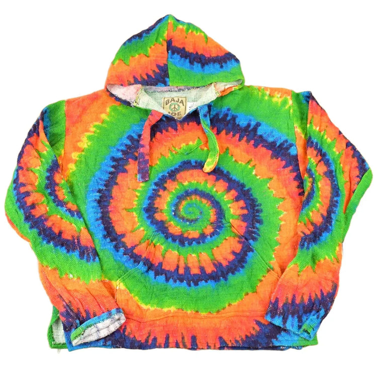 Vintage 1990s Baja Joe Tye Dye Knit Hoodie Sweater Mens L from propervintagecanada