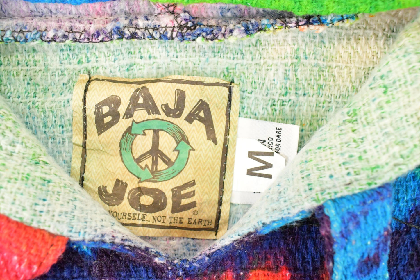 Vintage 1990s Baja Joe Tye Dye Knit Hoodie Sweater Mens L from propervintagecanada
