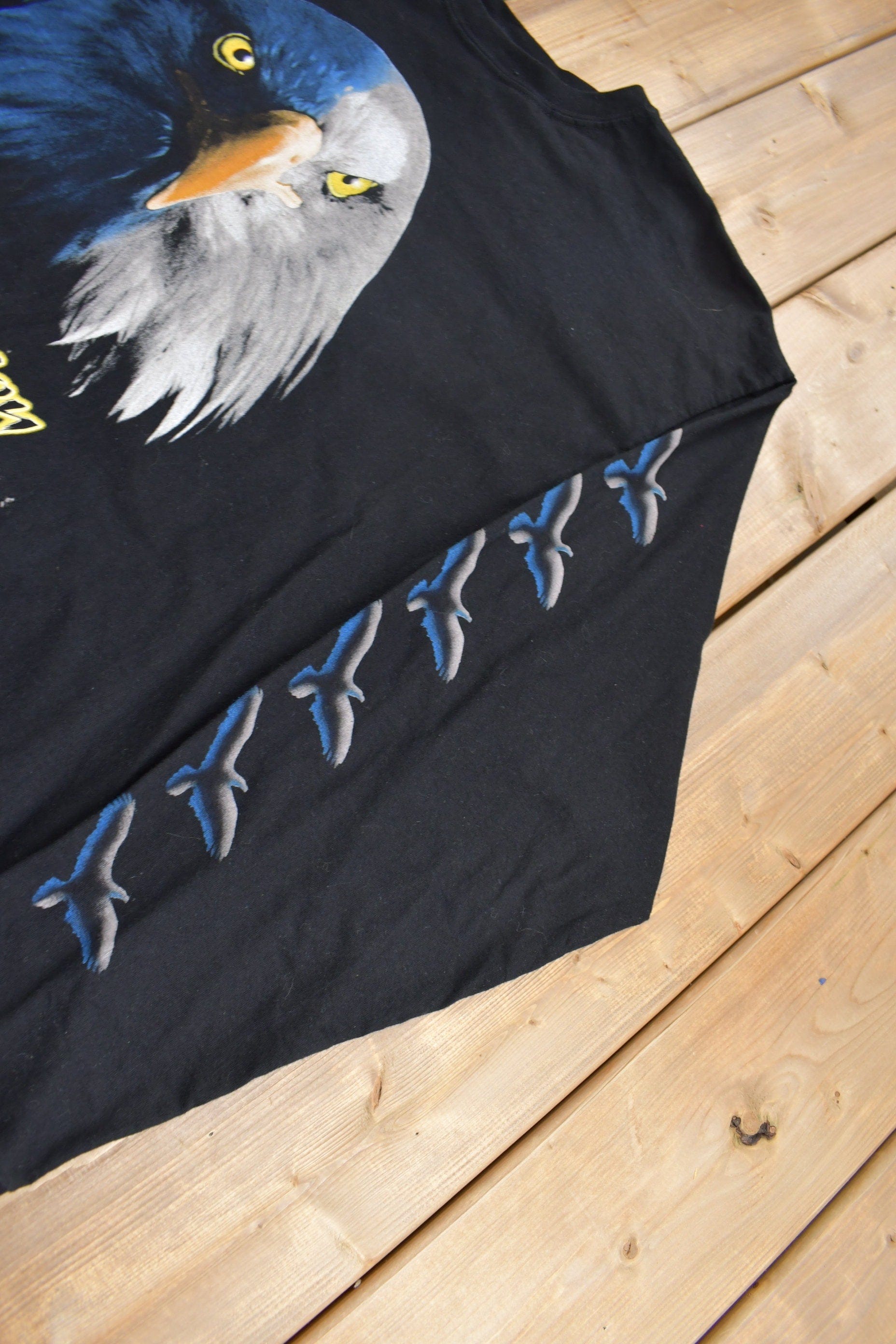 Vintage 1990s Bald Eagle Night Vision Outdoor Life Long Sleeve Graphic T-Shirt Men's XL from propervintagecanada