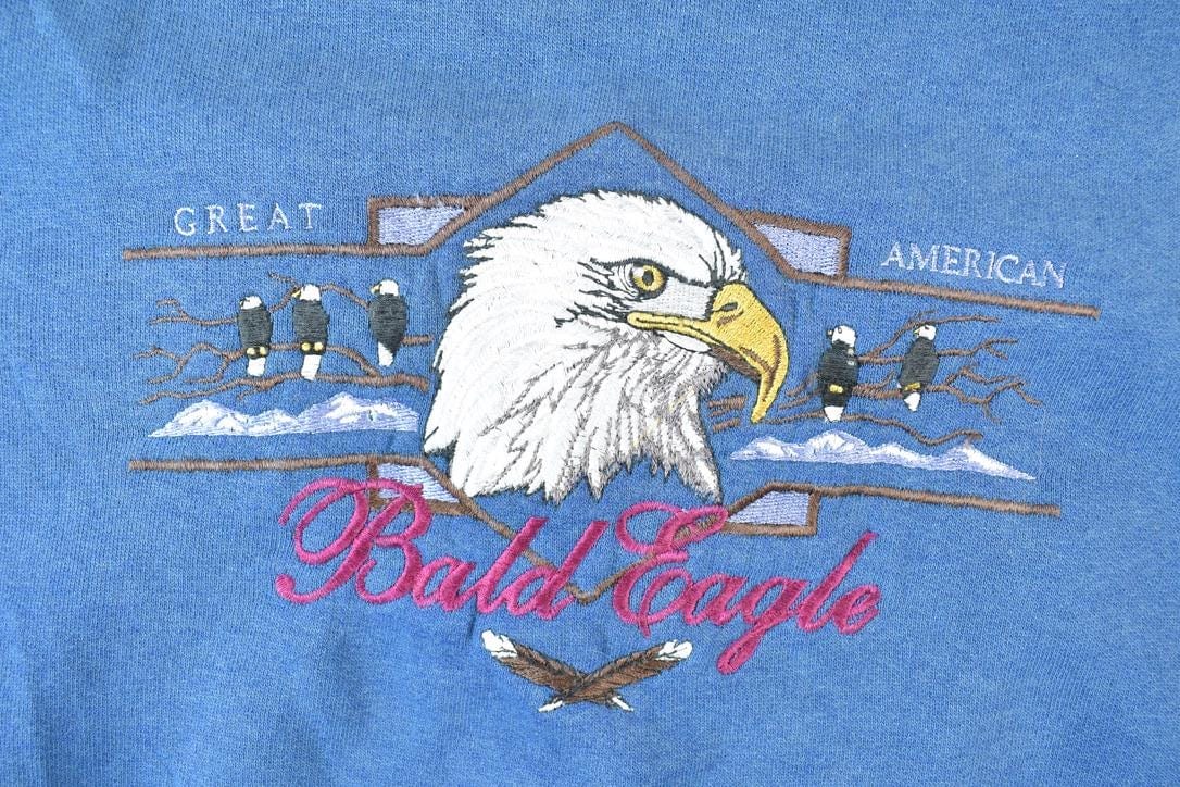 Vintage 1990s Bald Eagle Outdoorsman Crewneck Sweatshirt Men's XL from propervintagecanada