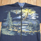 Vintage 1990s Bald Eagle Theme All Over Print Zip Up Sweater Men's Medium from propervintagecanada