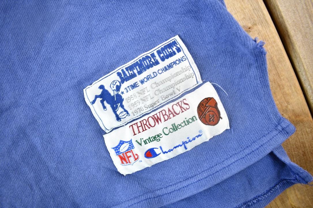 Vintage 1990s Baltimore Colts NFL Champion Jersey Style Sweatshirt Men's XL from propervintagecanada