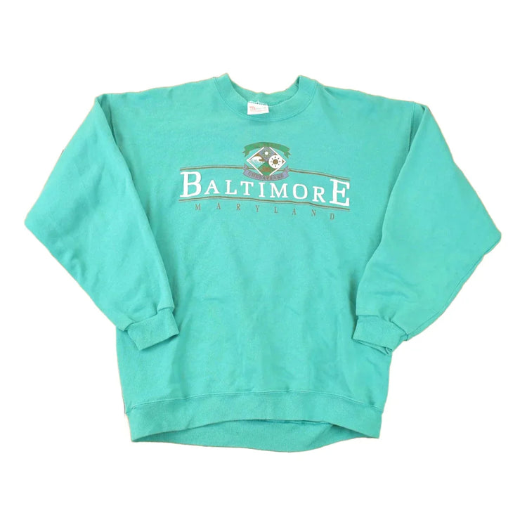Vintage 1990s Baltimore Maryland Graphic Print Crewneck Sweatshirt Mens L from propervintagecanada