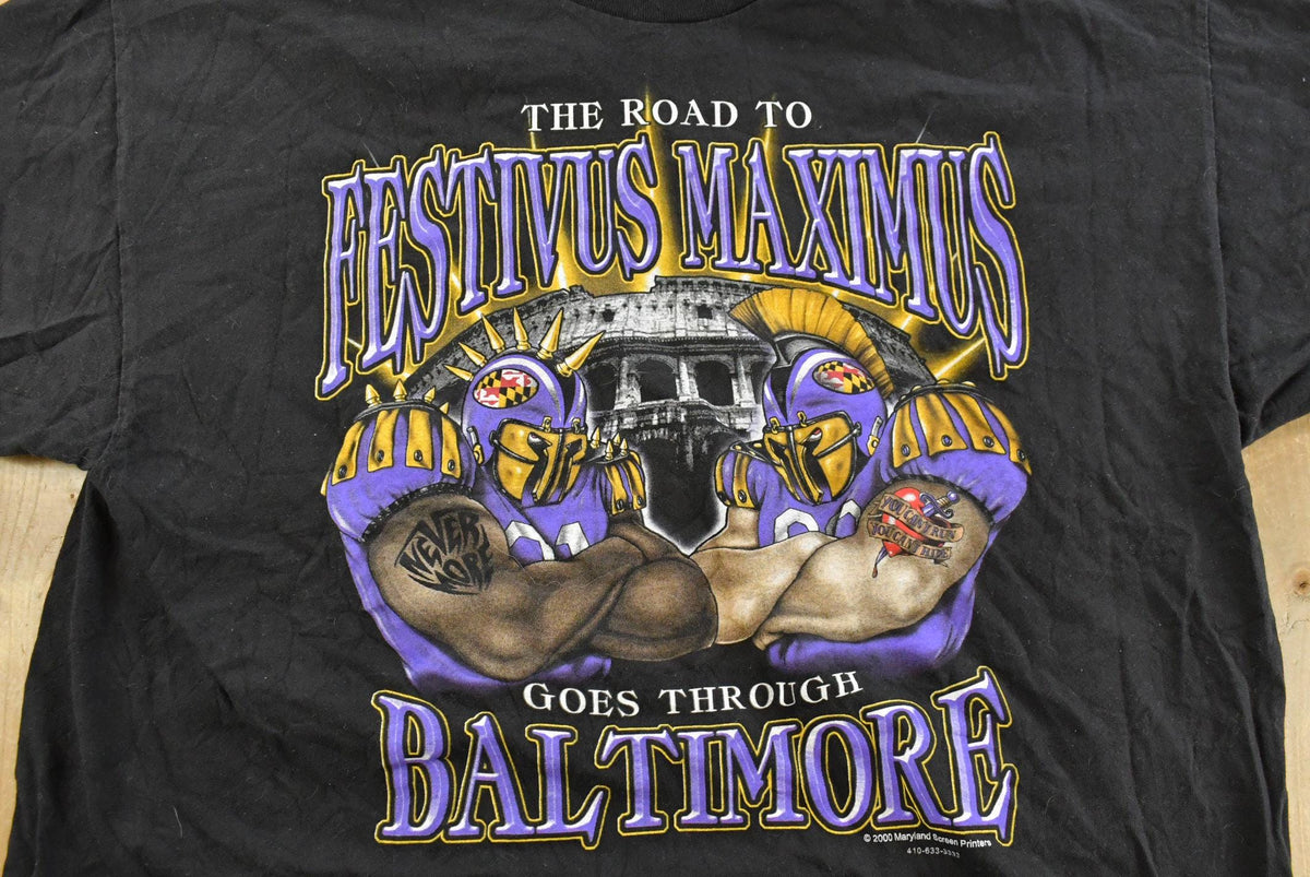 Vintage 1990s Baltimore Ravens NFL Graphic T-Shirt Men's XL from propervintagecanada
