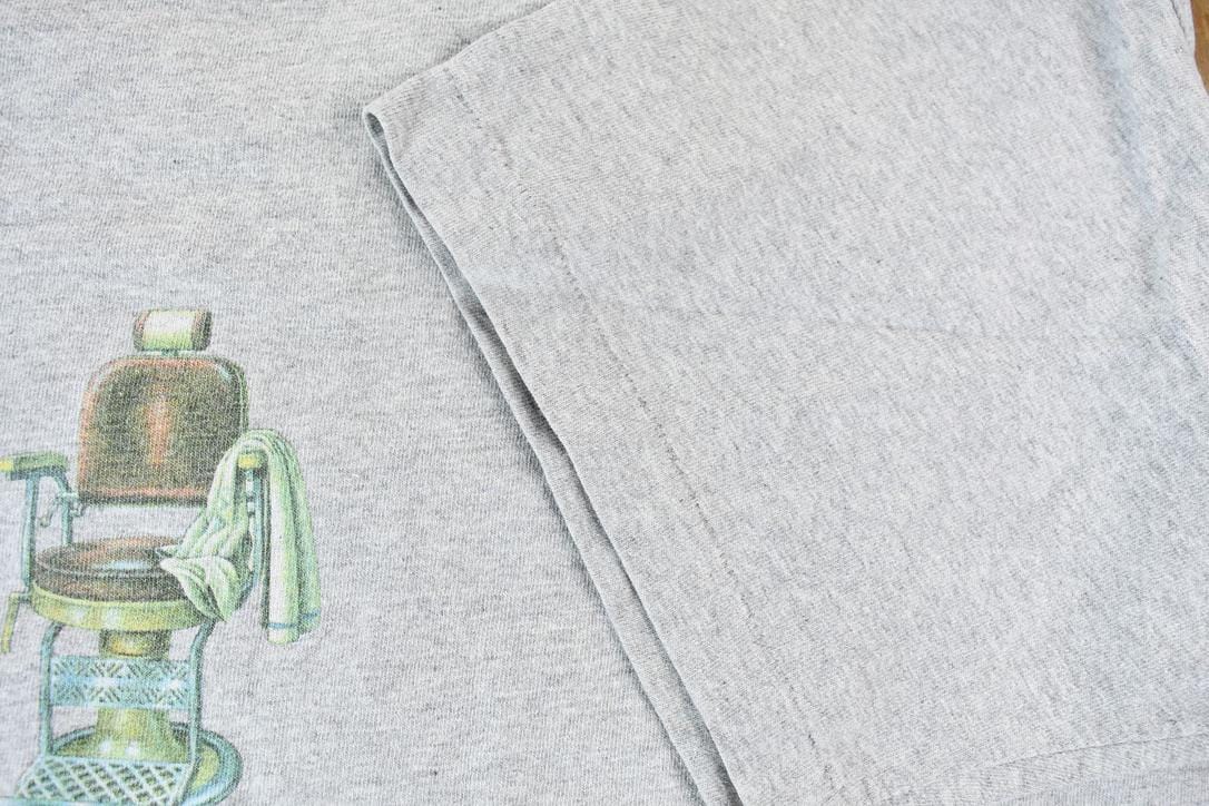 Vintage 1990s Banana Republic Clothing Co. Single Stitch Graphic Barber Shop T-Shirt Men's M from propervintagecanada
