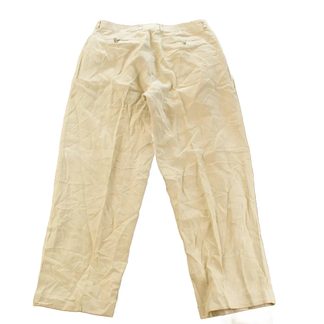 Vintage 1990s Banana Republic Linen Pleated Trousers Men's 36 x 30 / 90s Pants / Streetwear Fashion / Slacks from propervintagecanada