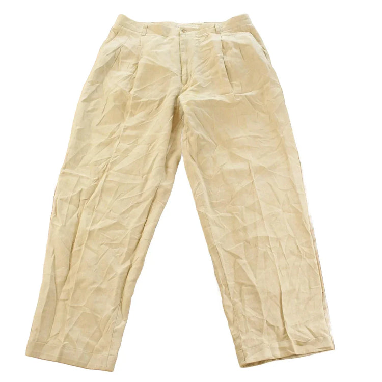 Vintage 1990s Banana Republic Linen Pleated Trousers Men's 36 x 30 / 90s Pants / Streetwear Fashion / Slacks from propervintagecanada