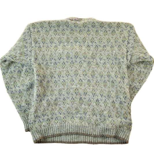 Vintage 1990s Banana Republic Safari And Travel Pure Wool Knit Abstract Pattern Crewneck Sweater Mens Medium from propervintagecanada