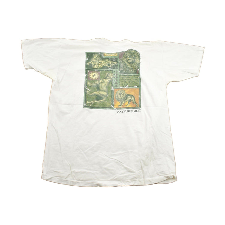 Vintage 1990s Banana Republic Safari Travel Graphic T-Shirt Men's XL from propervintagecanada